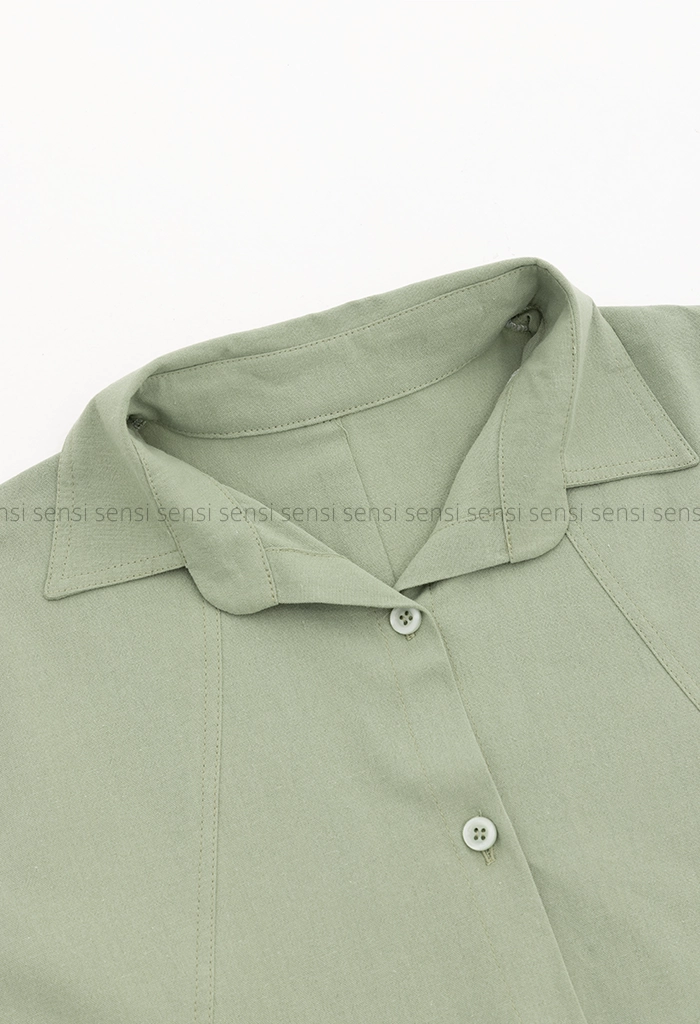 شومیز لینن بغل چاک کد1005239